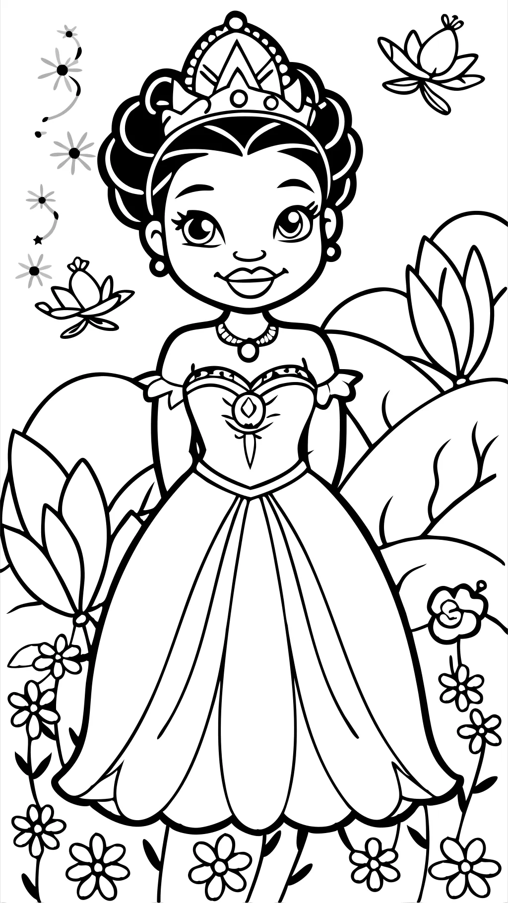 Páginas para colorear de Disney Princess Tiana